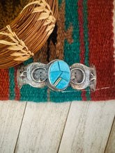 Load image into Gallery viewer, Navajo Turquoise &amp; Sterling Silver Inlay Cuff Bracelet