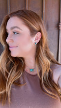 Load image into Gallery viewer, Nizhoni 3 Stone Turquoise &amp; Sterling Silver Stud Earrings