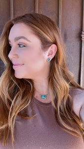 Nizhoni 3 Stone Turquoise & Sterling Silver Stud Earrings