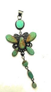 Navajo Royston Turquoise and Sterling Silver Pendant by Jacqueline Silver