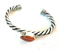 Load image into Gallery viewer, Navajo Twisted Sterling Silver &amp; Orange Spiny Cuff Bracelet