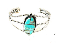 Load image into Gallery viewer, Navajo Turquoise &amp; Sterling Silver Inlay Cuff Bracelet