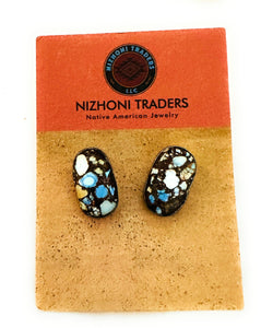 *Authentic* Navajo Golden Hills Turquoise & Sterling Silver Post Earrings