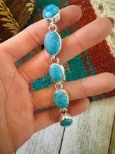 Load image into Gallery viewer, Navajo Turquoise &amp; Sterling Silver Link Bracelet