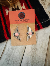 Load image into Gallery viewer, Navajo Sterling Silver &amp; Queen Pink Conch Thunderbird Post Earrings