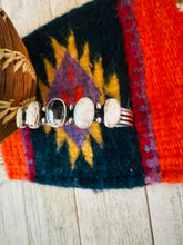 Load image into Gallery viewer, Navajo Sterling Silver &amp; White Buffalo Cuff Bracelet