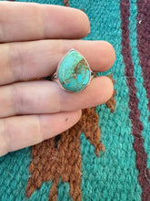 Load image into Gallery viewer, *Authentic* Handmade SINGLE TEAR DROP STONE Handmade Natural Turquoise Sterling Silver Adjustable Ring