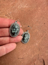 Load image into Gallery viewer, Handmade New Lander Turquoise and Sterling Silver Dangles 1