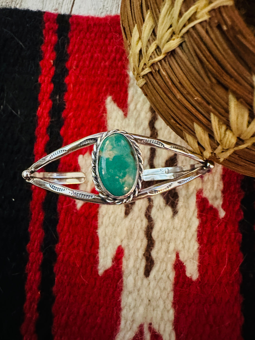 Navajo Sterling Silver & Turquoise Cuff Bracelet