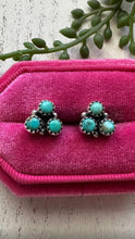 Load image into Gallery viewer, Nizhoni 3 Stone Turquoise &amp; Sterling Silver Stud Earrings