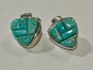 Turquoise 8 & Sterling Silver Rolled Berry Stud Earrings
