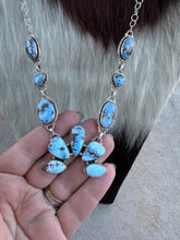 Load image into Gallery viewer, NFR COLLECTION Handmade Golden Hills Turquoise &amp; Sterling Silver Necklace Signed Nizhoni