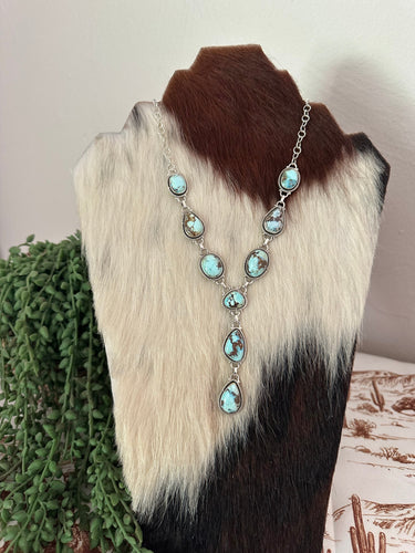 Handmade Sterling Silver Natural Golden Hills  Necklace Signed Nizhoni