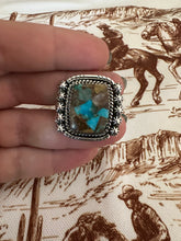 Load image into Gallery viewer, Handmade Sterling Silver &amp; Natural Royston Turquoise Adjustable Ring Signed Nizhoni