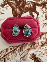 Load image into Gallery viewer, Nizhoni Handmade Natural Golden Hills Turquoise &amp; Sterling Silver Post Earrings