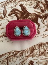 Load image into Gallery viewer, Nizhoni Handmade Natural Golden Hills Turquoise &amp; Sterling Silver Post Earrings