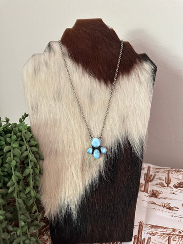 Navajo Golden Hills Turquoise & Sterling Silver Necklace by P Yazzie