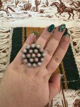 Load image into Gallery viewer, “Blossom Beauty” Handmade Sterling Silver &amp; Pink Conch Adjustable Ring Signed Nizhoni