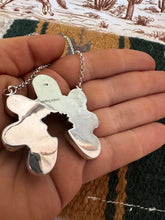 Load image into Gallery viewer, Handmade Sterling Silver &amp; Number 8 Turquoise Naja Necklace Signed Nizhoni