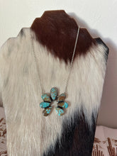Load image into Gallery viewer, Handmade Sterling Silver &amp; Number 8 Turquoise Naja Necklace Signed Nizhoni