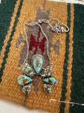 Load image into Gallery viewer, Handmade Sterling Silver &amp; Number 8 Turquoise Naja Necklace Signed Nizhoni