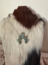 Load image into Gallery viewer, Handmade Sterling Silver &amp; Number 8 Turquoise Naja Necklace Signed Nizhoni