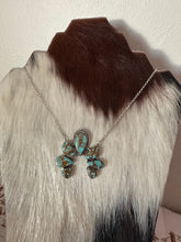 Load image into Gallery viewer, Handmade Sterling Silver &amp; Number 8 Turquoise Naja Necklace Signed Nizhoni