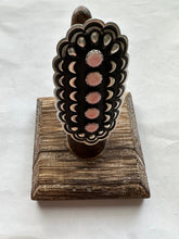 Load image into Gallery viewer, Navajo Sterling and Queen Pink Conch Shell Adjustable Ring Signed L Tahe
