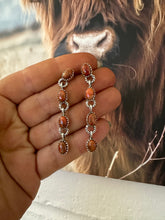 Load image into Gallery viewer, Handmade 4 Stone Natural Orange Mojave and Sterling Silver Dangles