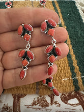 Load image into Gallery viewer, Handmade Sterling Silver &amp; Natural Coral Necklace Set Signed Nizhoni