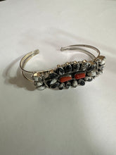 Load image into Gallery viewer, SALE *AUTHENTIC* Handmade Sterling Silver, White Buffalo &amp; Coral Adjustable Cuff Bracelet (Copy)