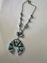 Load image into Gallery viewer, Handmade Golden Hills Turquoise &amp; Sterling Silver Statment Necklace