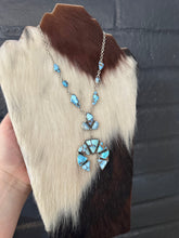 Load image into Gallery viewer, Handmade Golden Hills Turquoise &amp; Sterling Silver Statment Necklace