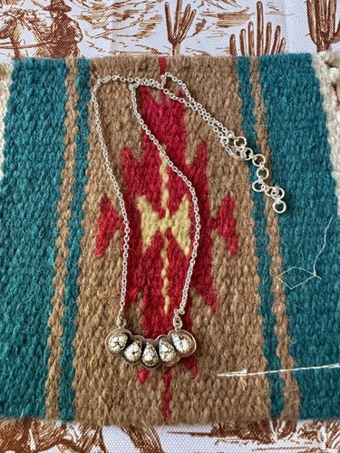 Beautiful Handmade Sterling Silver & Wild Horse 5 Stone Necklace