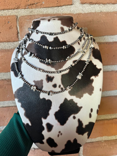 *AUTHENTIC* Navajo Pearl Sterling Silver & White Buffalo Beaded Necklaces