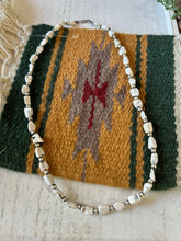 Load image into Gallery viewer, Navajo Sterling Silver &amp; White Buffalo Beaded Necklace 16-20 Inch