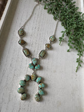 Load image into Gallery viewer, Handmade Sterling Silver &amp; Number 8 Turquoise Naja Necklace Signed Nizhoni