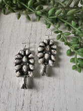 Load image into Gallery viewer, Nizhoni’s Handmade Sterling Silver Wild Horse Dangle Blossom Earrings