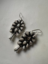 Load image into Gallery viewer, Nizhoni’s Handmade Sterling Silver Wild Horse Dangle Blossom Earrings