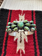 Load image into Gallery viewer, *AUTHENTIC* Navajo Sterling Silver &amp; Sonoran Turquoise Cuff Bracelet Signed B Johnson