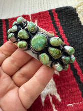 Load image into Gallery viewer, *AUTHENTIC* Navajo Sterling Silver &amp; Sonoran Turquoise Cuff Bracelet Signed B Johnson