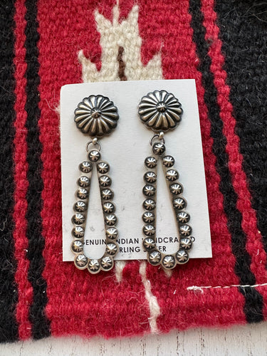 “Navajo Spirit” Navajo Sterling Silver Dangle Earrings By Eugene Charley