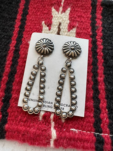 “Navajo Spirit” Navajo Sterling Silver Dangle Earrings By Eugene Charley