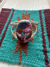 Load image into Gallery viewer, Navajo Purple Mojave And Sterling Silver Cuff Bracelet Signed