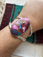 Load image into Gallery viewer, Navajo Purple Mojave And Sterling Silver Cuff Bracelet Signed