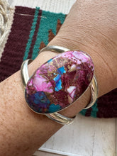 Load image into Gallery viewer, Navajo Purple Mojave And Sterling Silver Cuff Bracelet Signed