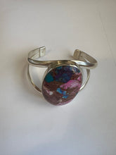 Load image into Gallery viewer, Navajo Purple Mojave And Sterling Silver Cuff Bracelet Signed