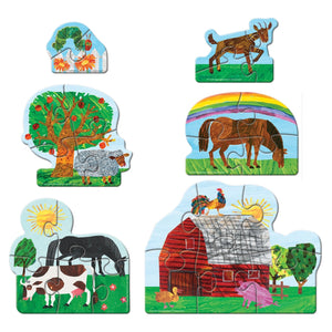 Eric Carle - Farm Life 6-Pack Mini Shaped Puzzles