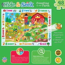 Load image into Gallery viewer, Hide &amp; Seek - Counting On the Farm 48 Piece Puzzle