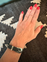 Load image into Gallery viewer, SALE Black Leather Buckle Bracelet